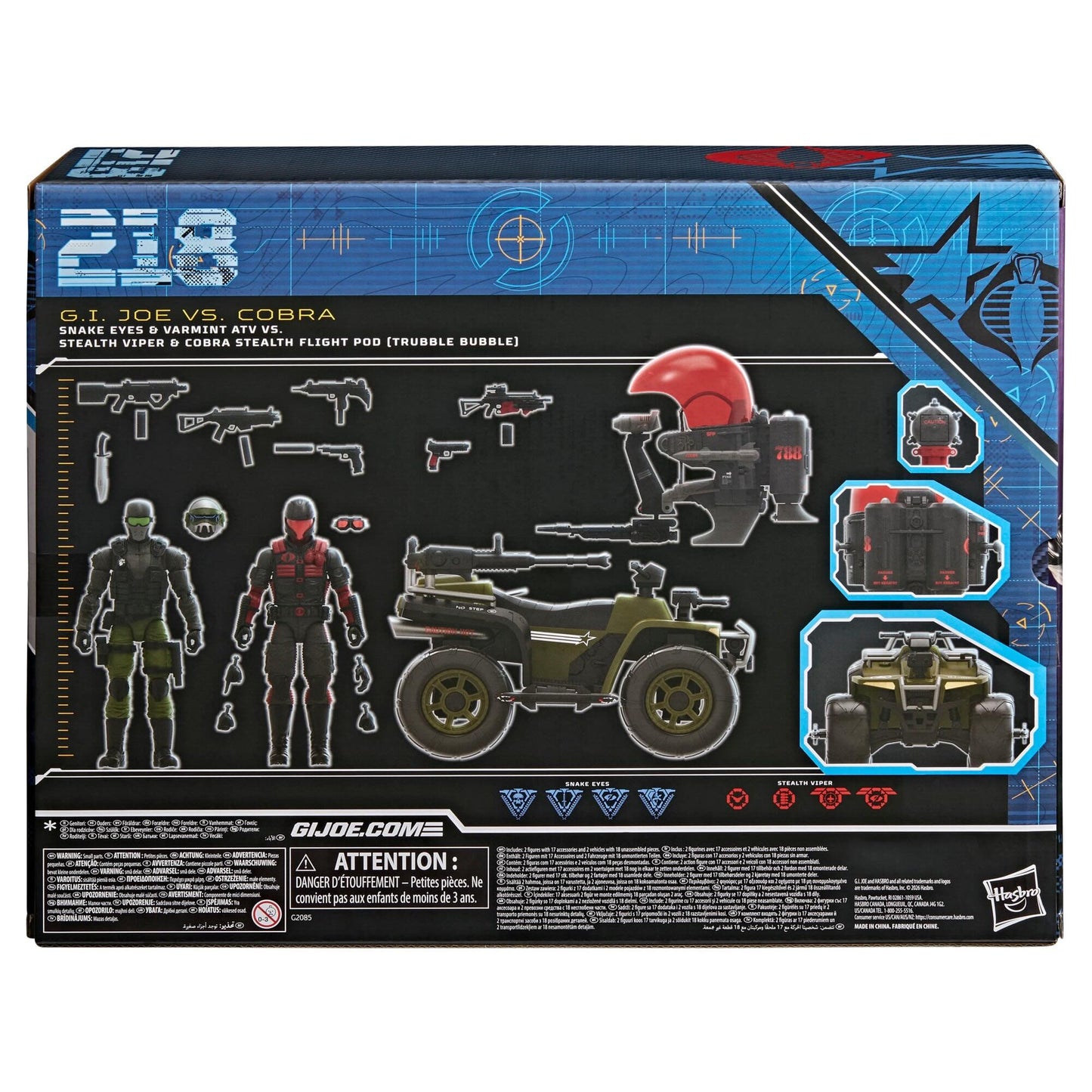 [$109.99] G.I. Joe Classified Series "Battle in a Box" Snake Eyes & Varmint ATV vs. Stealth Viper & Trubble Bubble