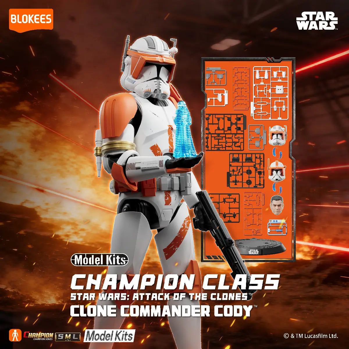 [$27.99] Star Wars: Attack of the Clones Clone Commander Cody Champion Class Model Kit