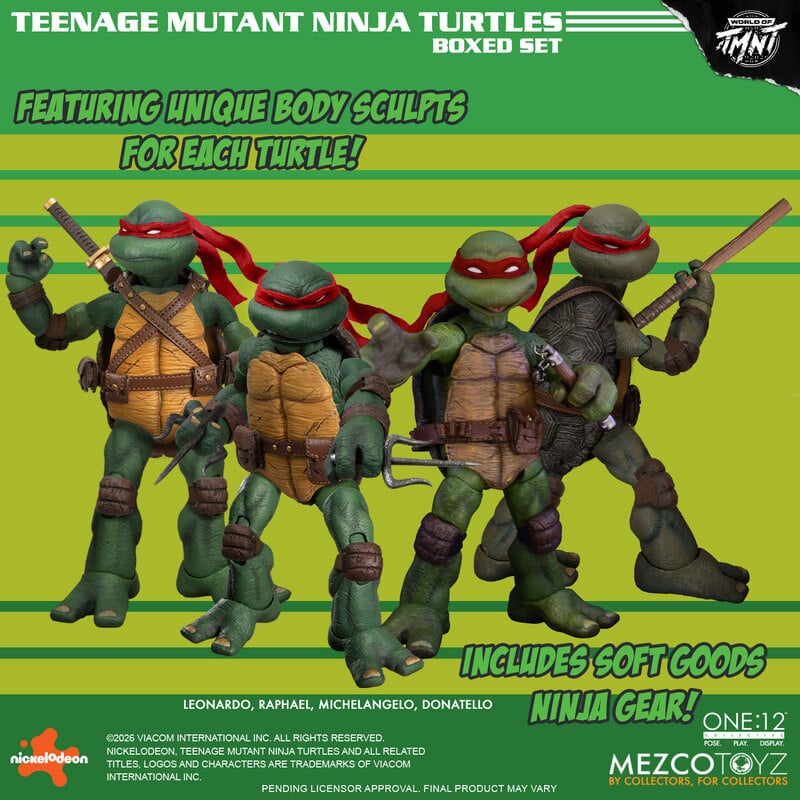 [$350.00] Mezco One:12 Collective Mirage Teenage Mutant Ninja Turtles Set